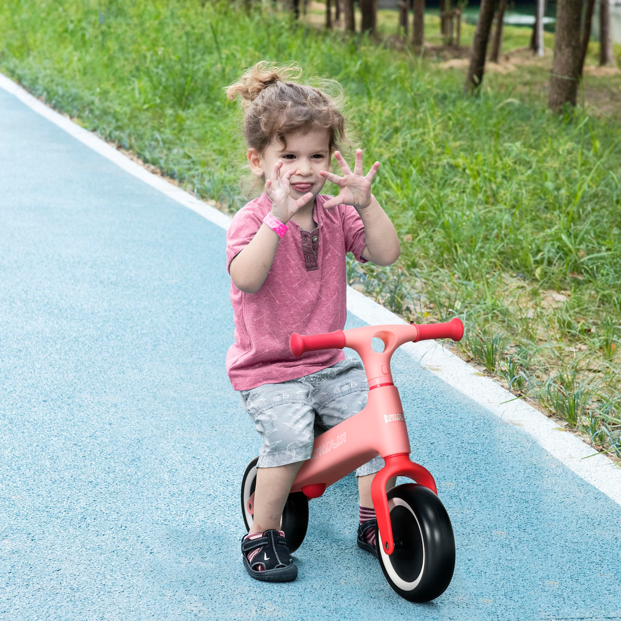 Bicicleta de Equilíbrio para Crianças 18-36 Meses - 67,5x32x44 cm Rosa