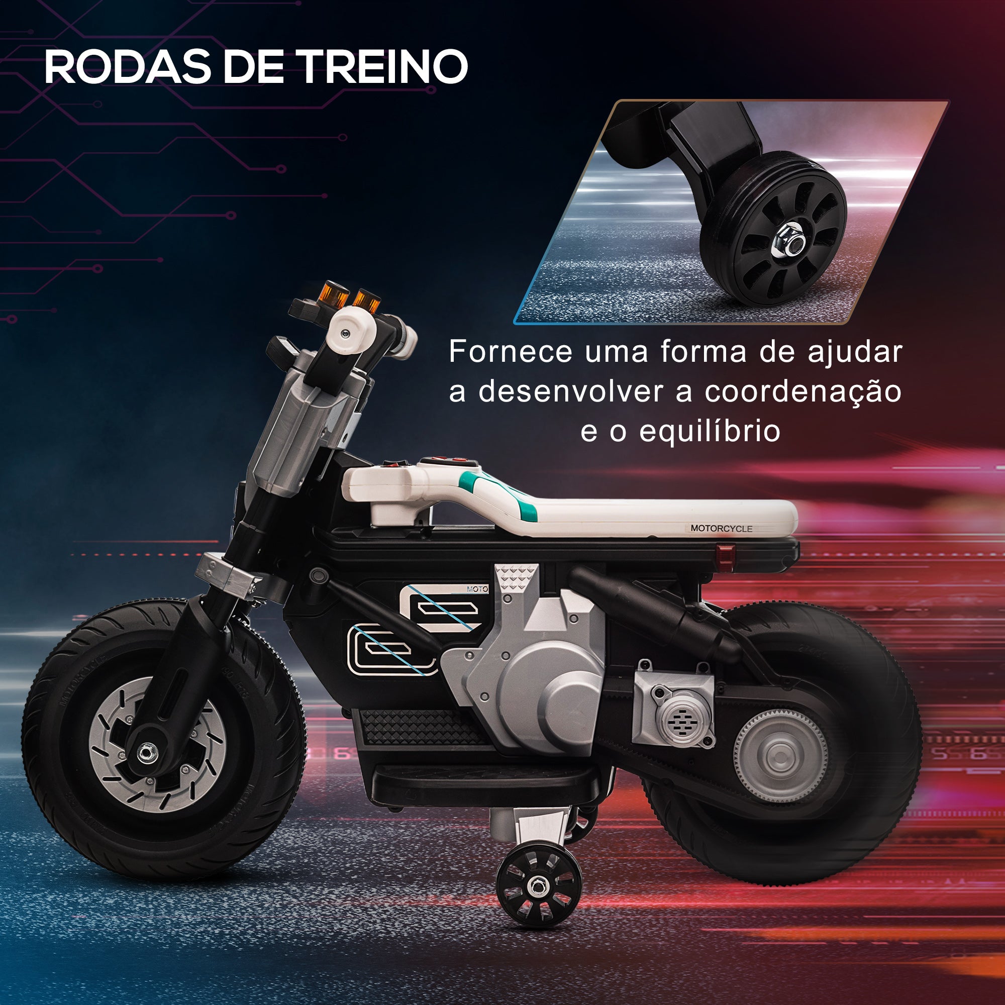 Mota Elétrica Infantil 86x44x58 cm Branca - Aventura e Diversão para Crianças