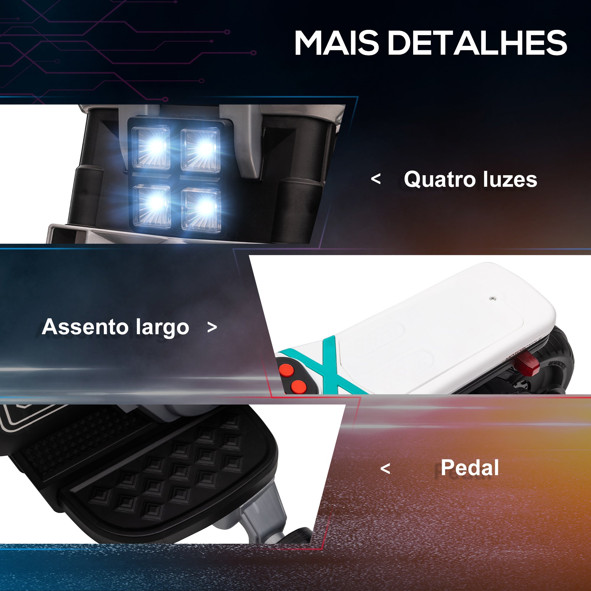 Mota Elétrica Infantil 86x44x58 cm Branca - Aventura e Diversão para Crianças