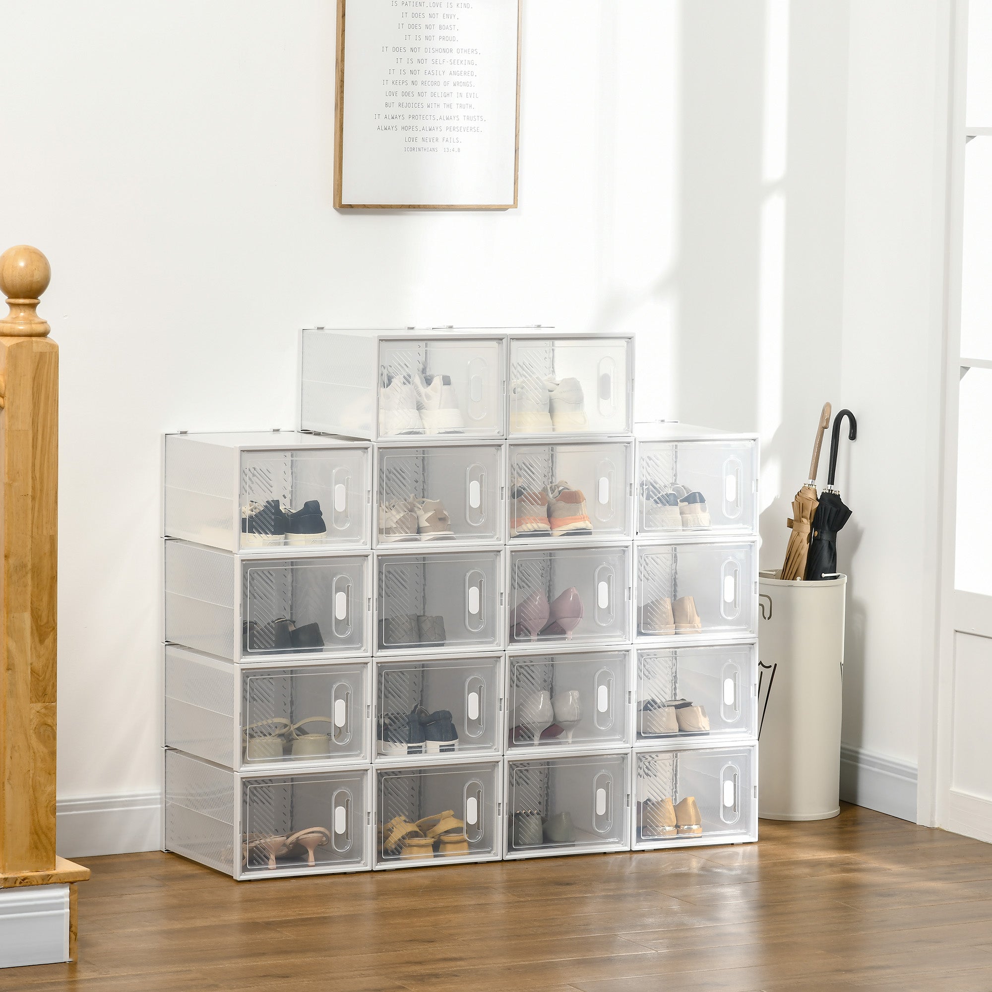 Armário Modular de Plástico Transparente 28x36x21cm - Organizador de Sapatos