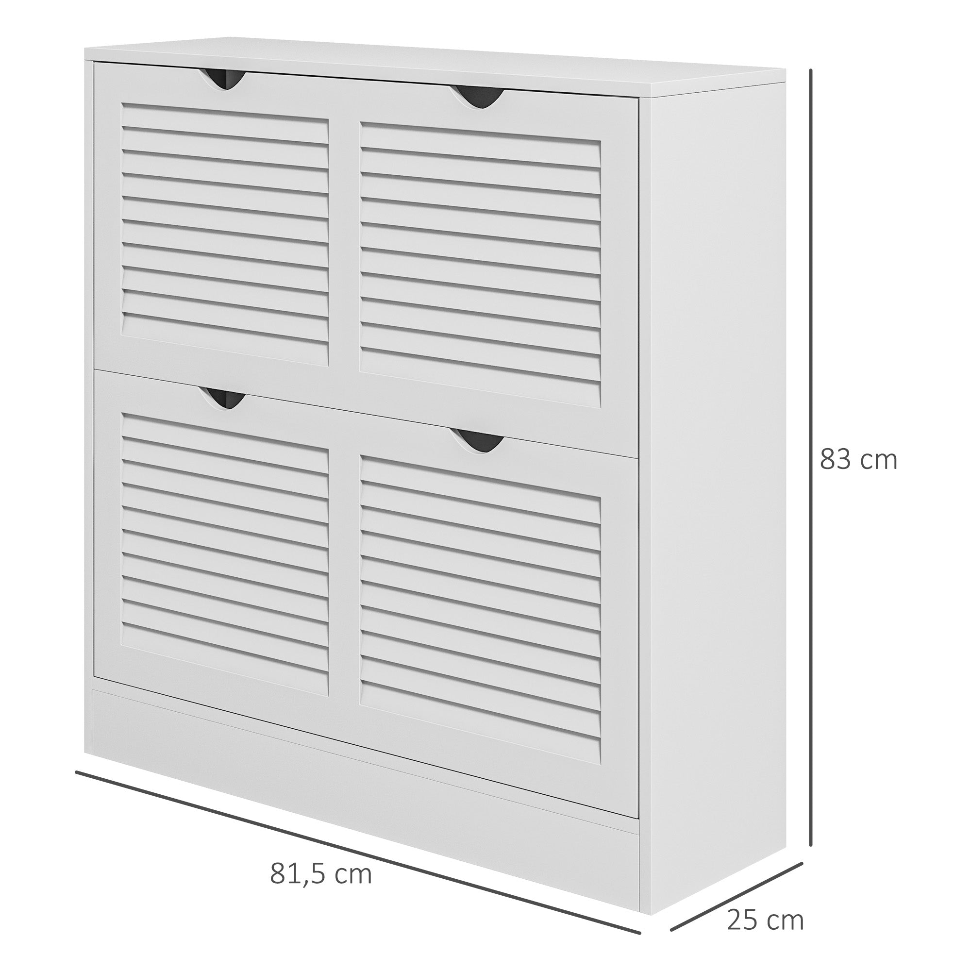 Sapateira Moderna Branca 81,5x25x83 cm - Organize 16 Pares de Sapatos com Estilo