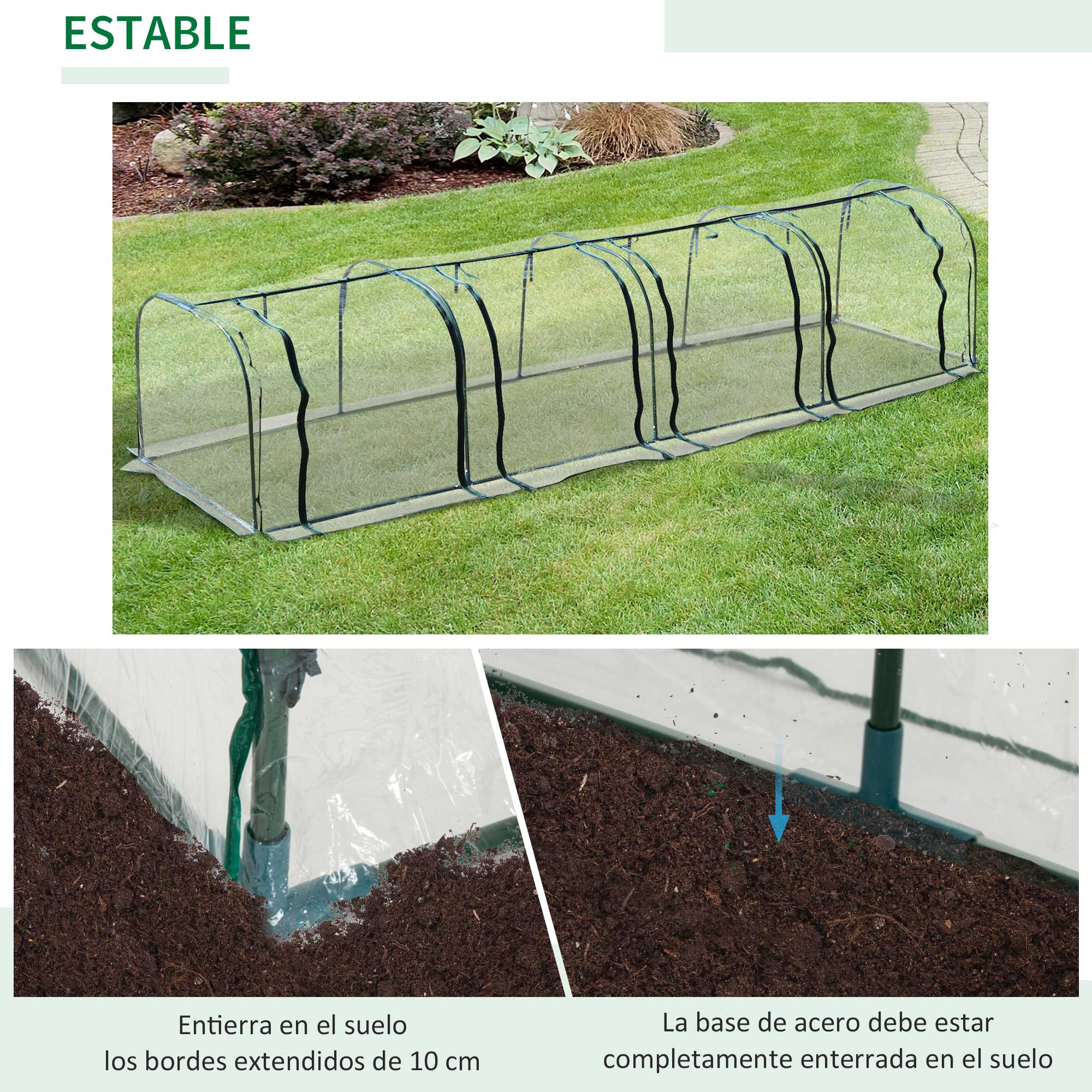Estufa para Jardim em PVC Transparente 300x100x80 cm - Cor: Transparente