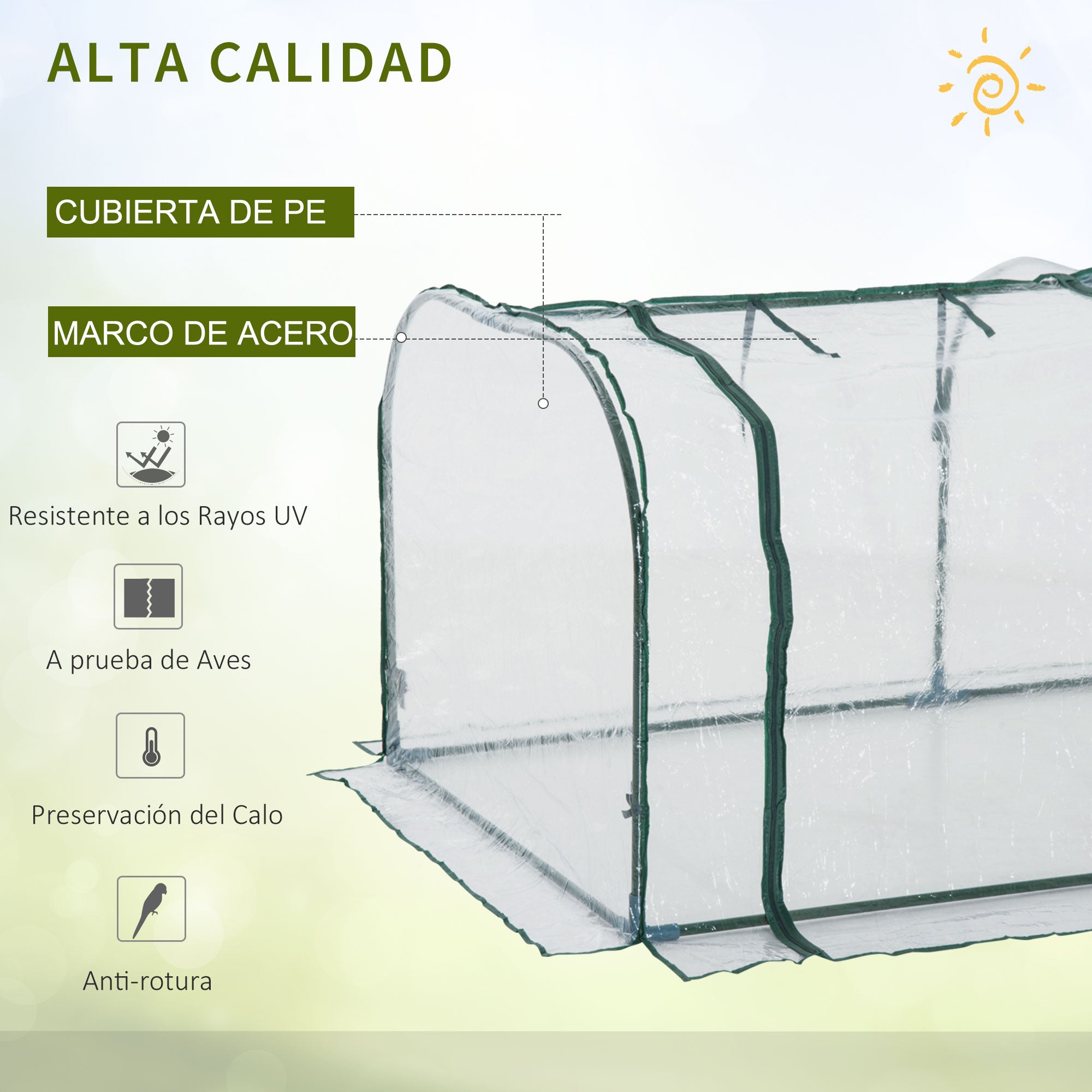 Estufa para Jardim em PVC Transparente 300x100x80 cm - Cor: Transparente