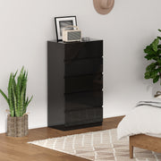 Cómoda de Madeira com 5 Gavetas - Preto 55x34x100 cm