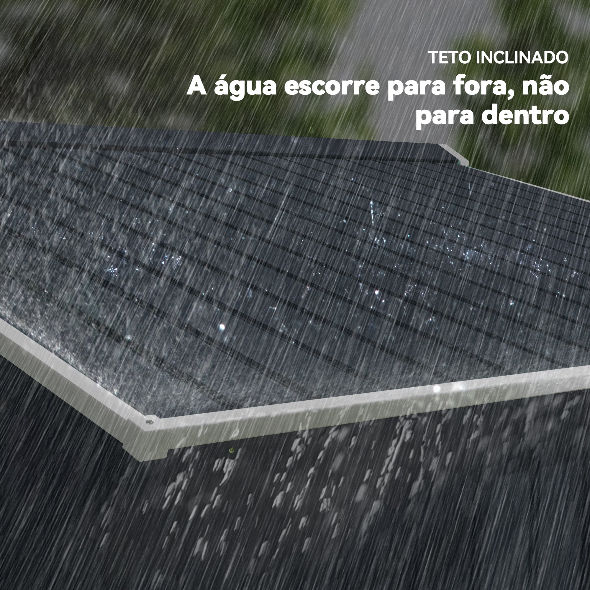 Abrigo de Jardim Metálico 277x195x192cm - Cinza Escuro
