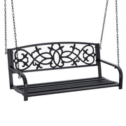 Banco Baloiço de 2 Lugares Preto 127x59,5x52cm - Aço Resistente para Jardim