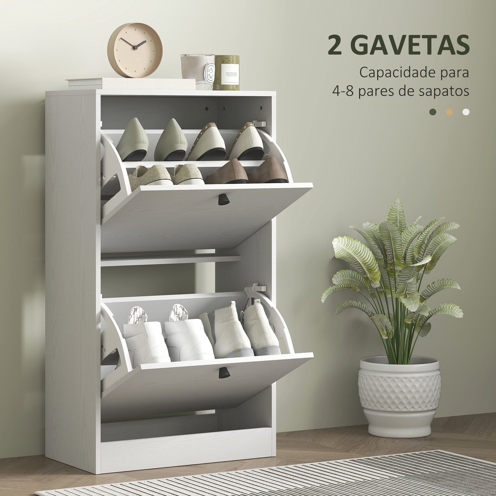 Sapateira Estreita Branca com Efeito Madeira 47x26x85 cm - Organização e Elegância para o seu Corredor