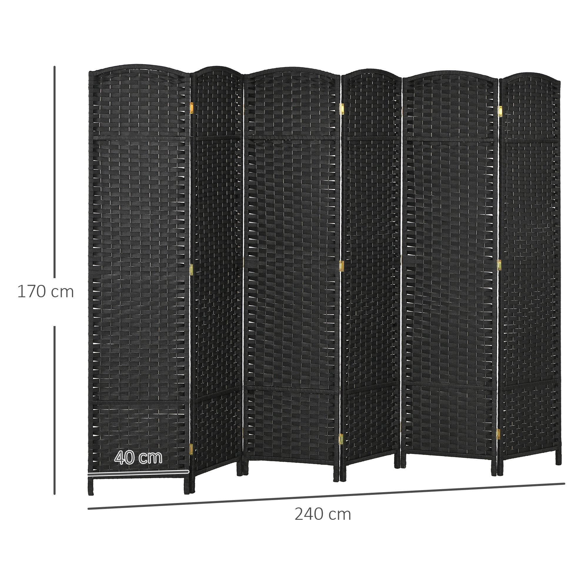 Biombo Separador de Ambientes 240x170 cm Preto