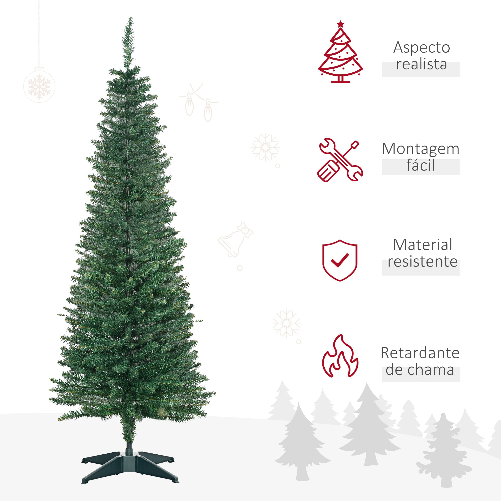 Árvore de Natal Artificial 150cm Verde Escuro Φ46x150cm Ignífuga