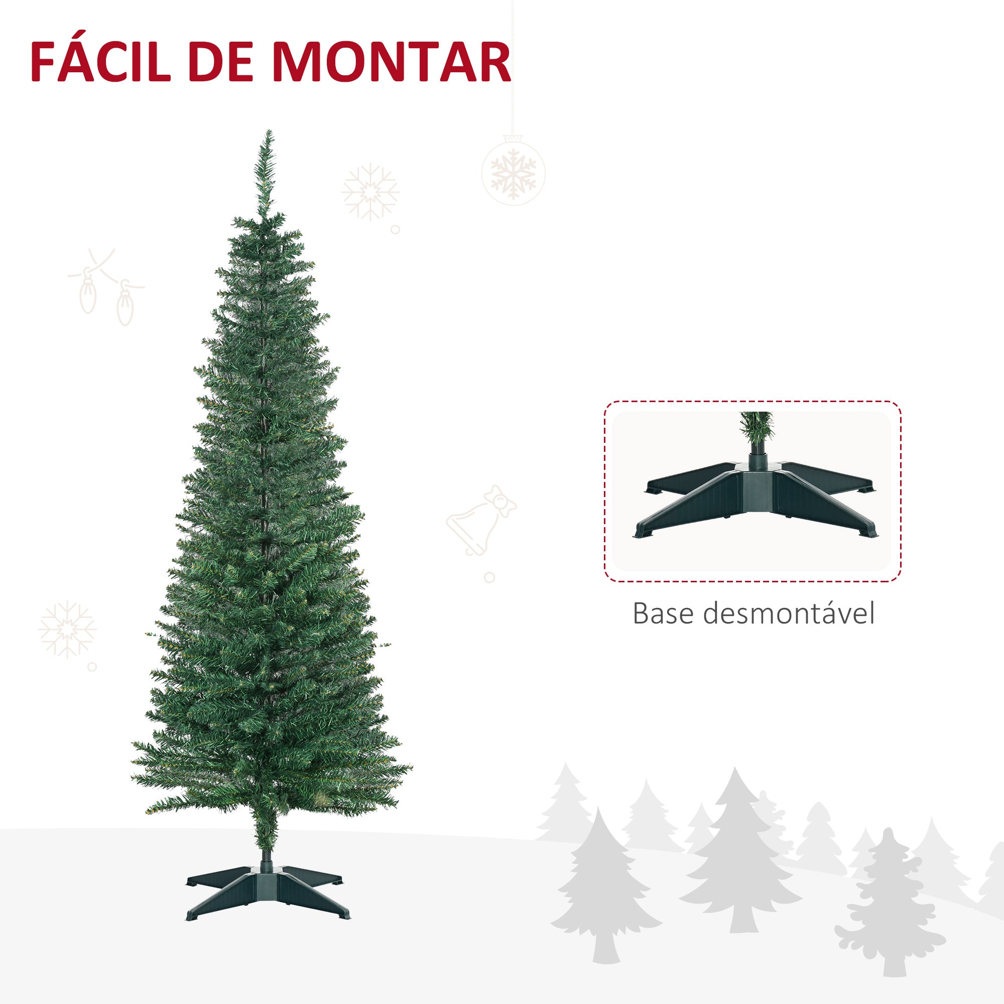 Árvore de Natal Artificial 150cm Verde Escuro Φ46x150cm Ignífuga