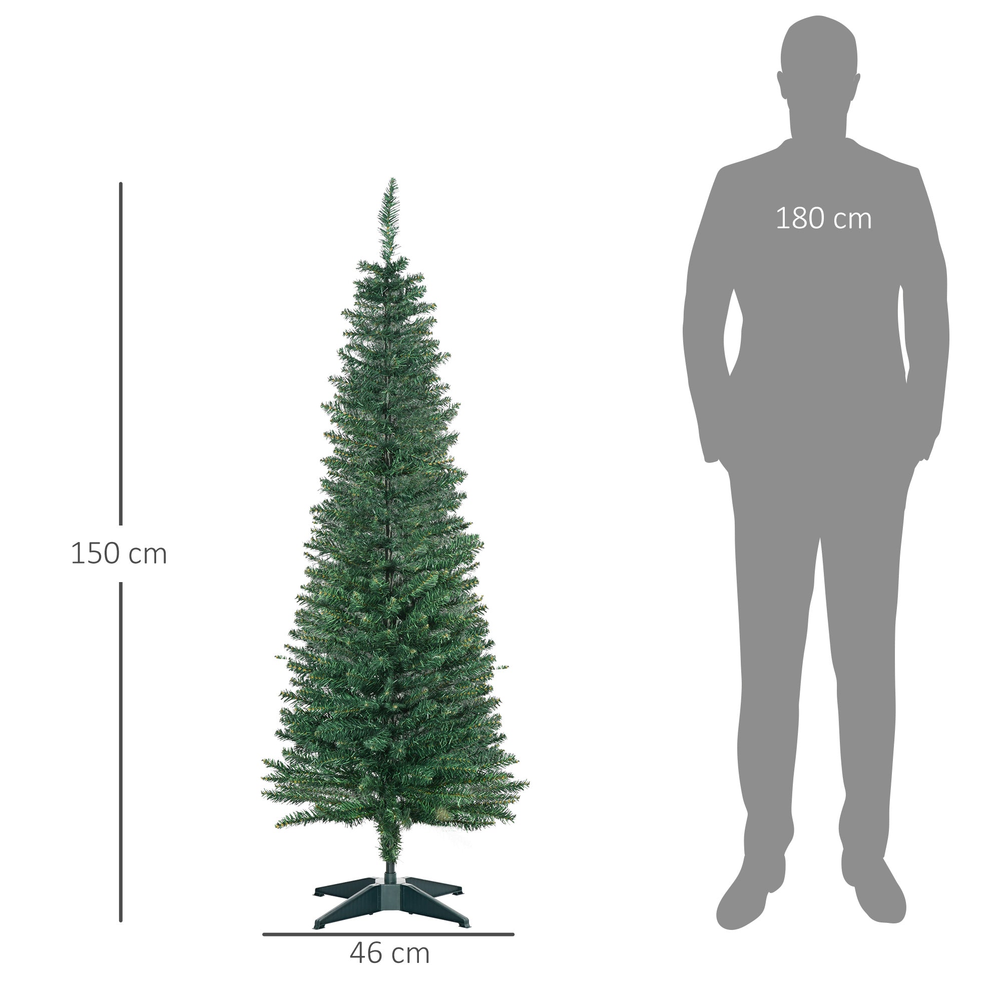 Árvore de Natal Artificial 150cm Verde Escuro Φ46x150cm Ignífuga