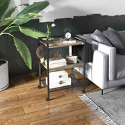 Carrinho Auxiliar – 66x40x80,5cm – Preto e Cinza – Melamina de madeira e aço