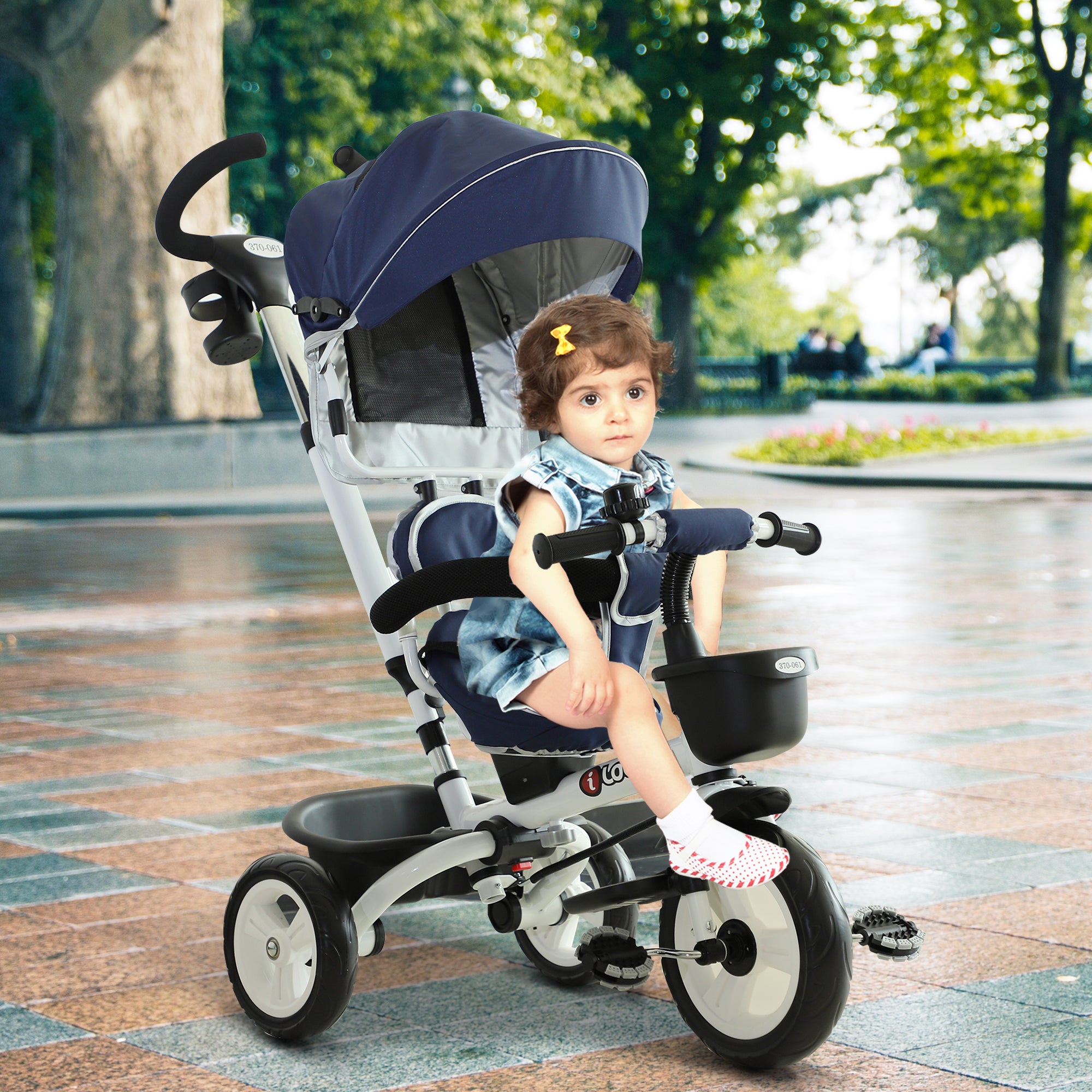Triciclo Infantil 4 em 1 Azul 118x53x105 cm