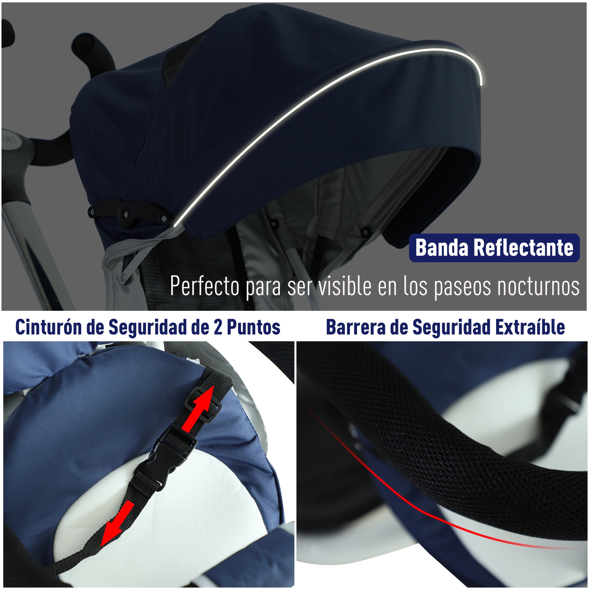 Triciclo Infantil 4 em 1 Azul 118x53x105 cm