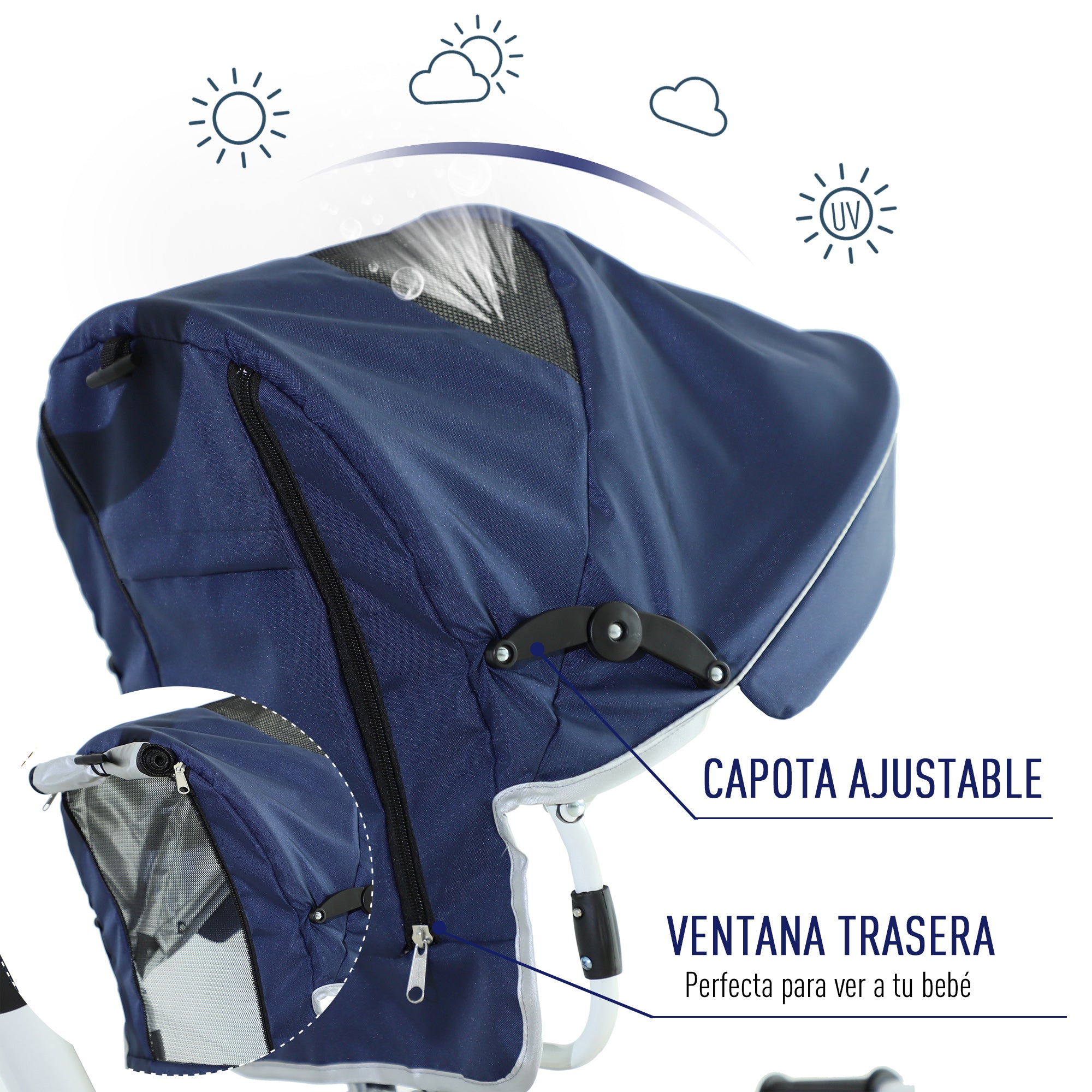 Triciclo Infantil 4 em 1 Azul 118x53x105 cm