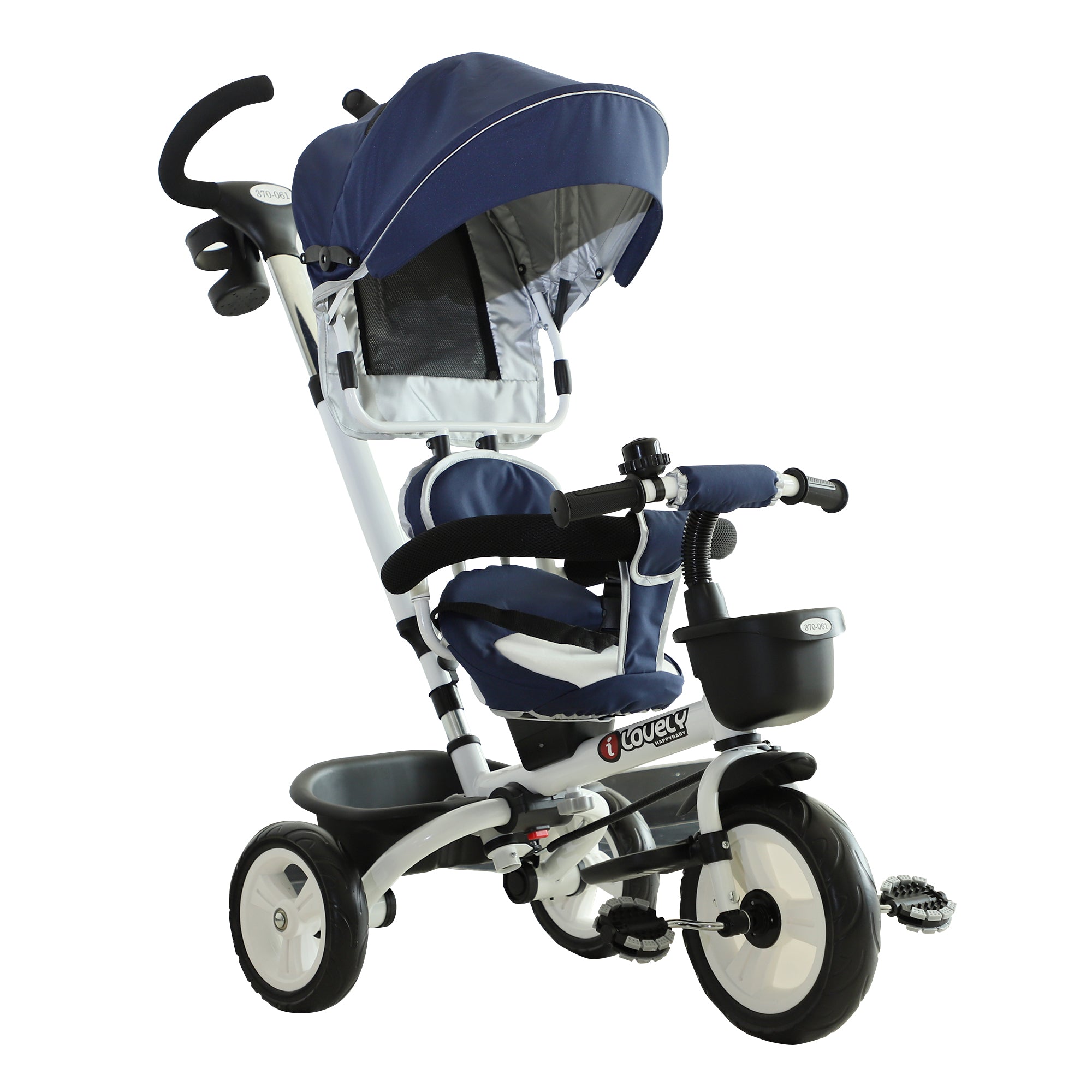 Triciclo Infantil 4 em 1 Azul 118x53x105 cm