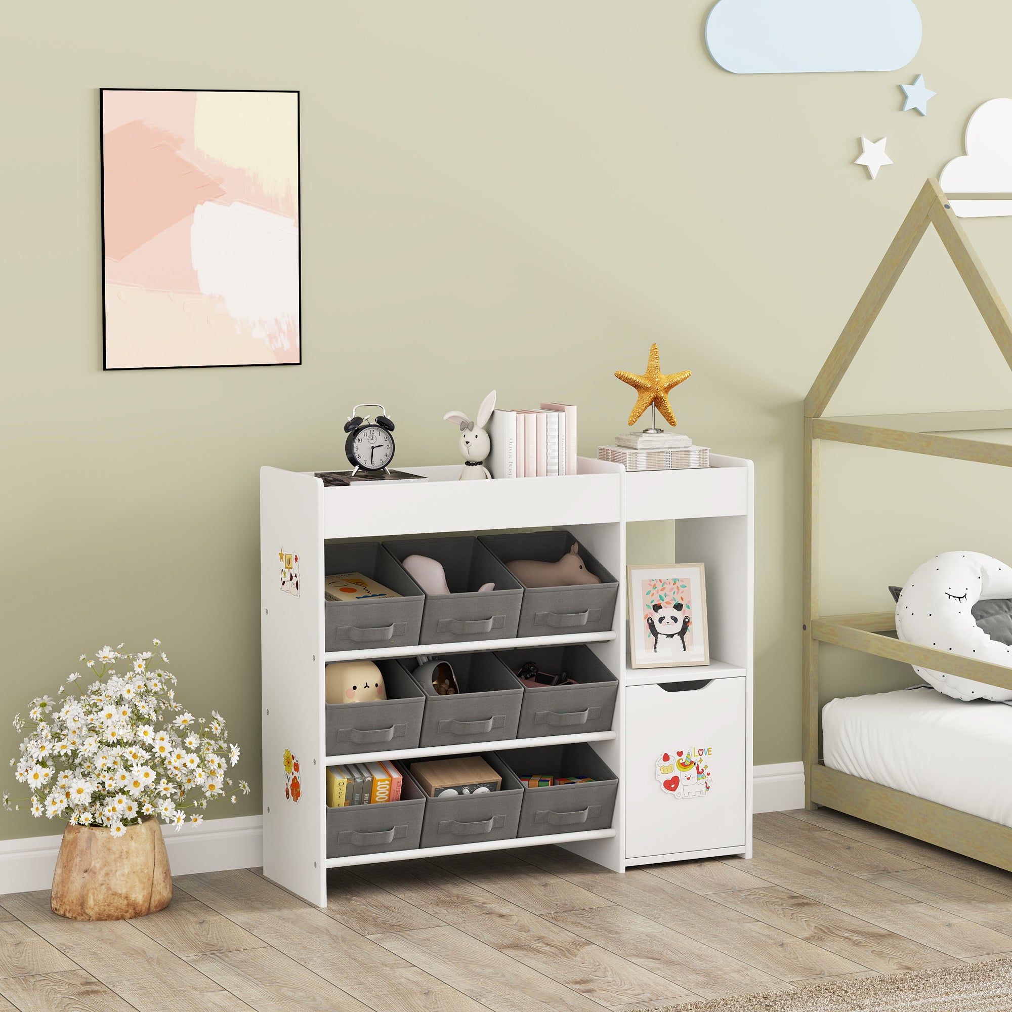 Organizador de Brinquedos Infantil 92x30x80 cm - Branco
