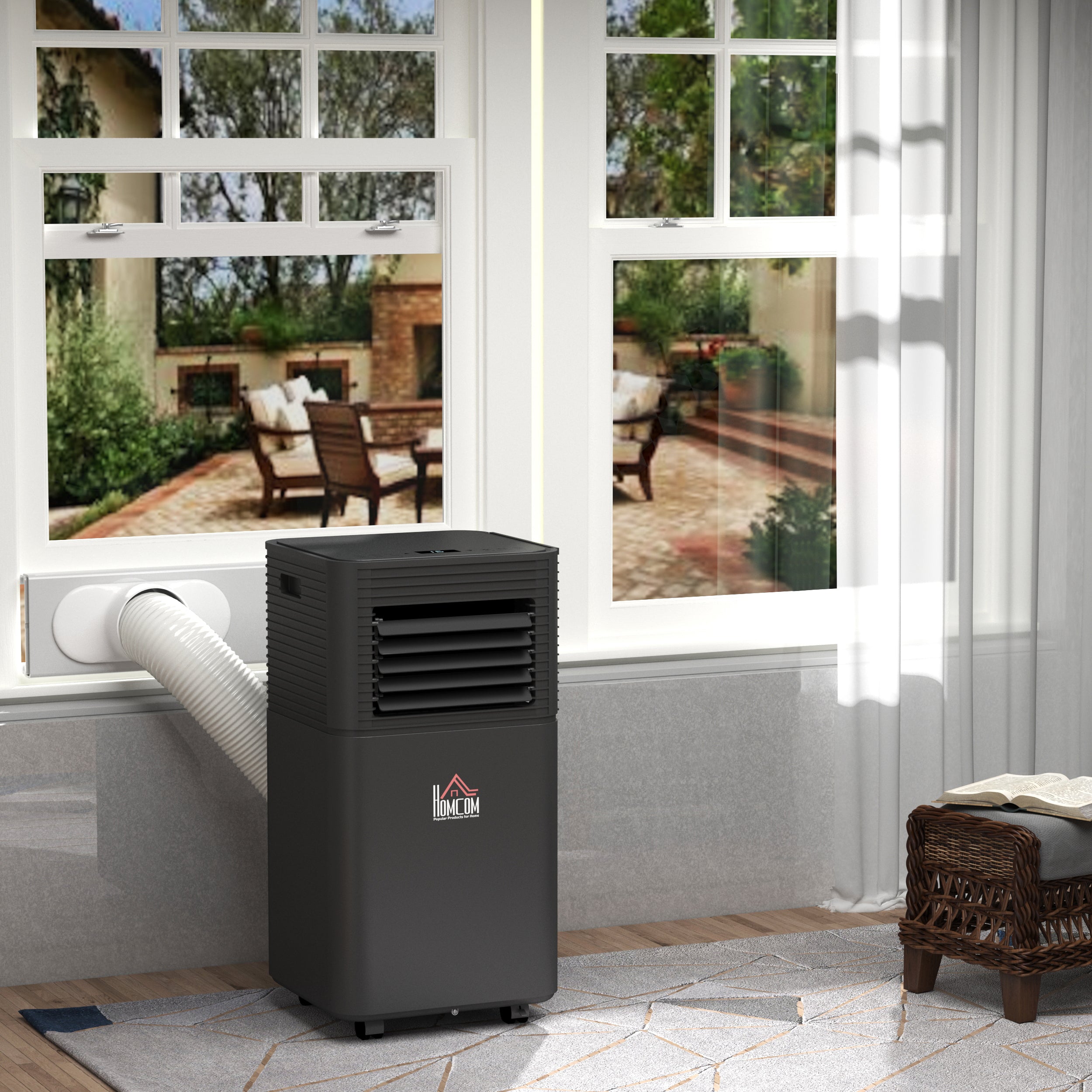 Ar Condicionado Portátil 5000BTU 4 em 1 Desumidificador Refrigerador R290 Móvel 30,5x32,5x68cm Preto