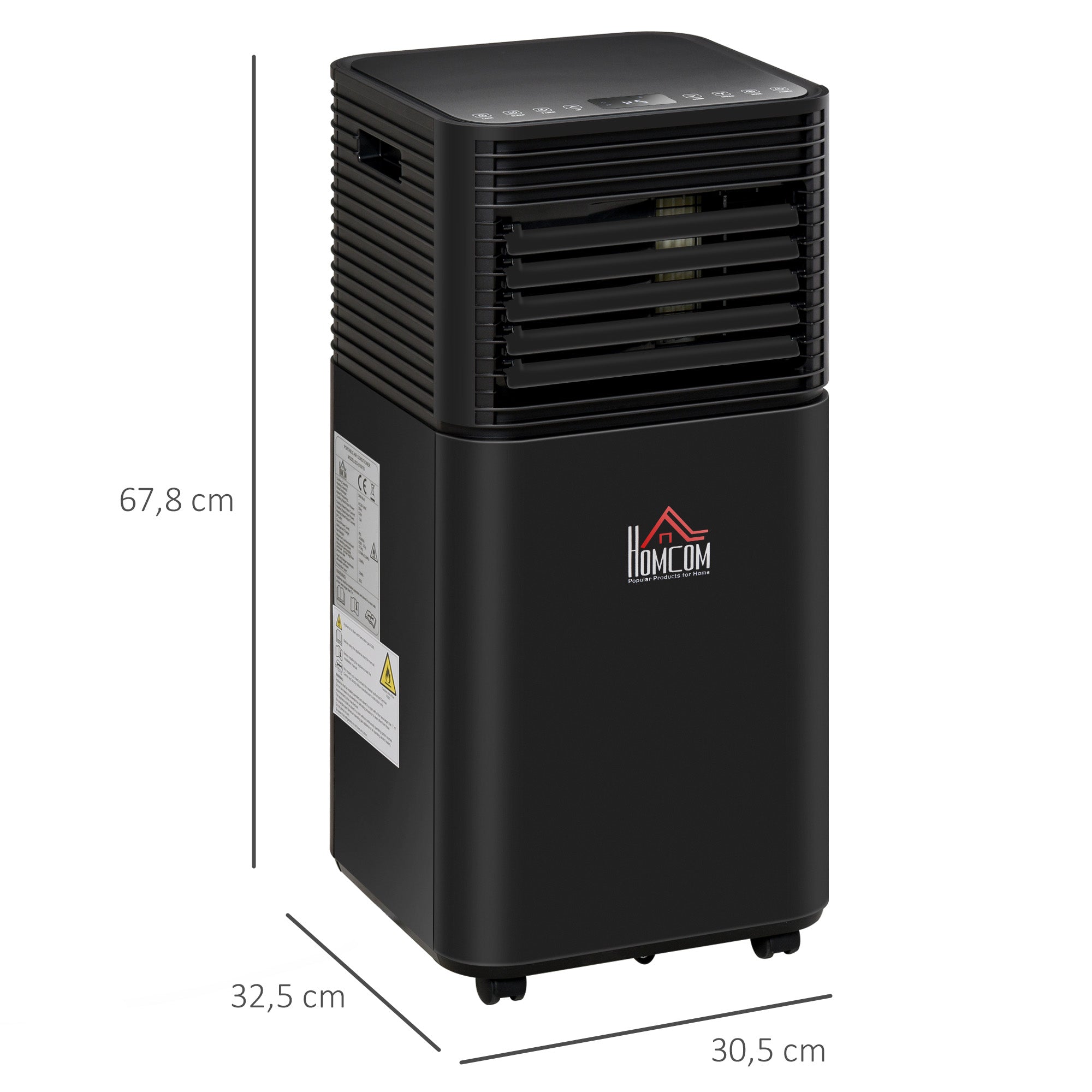 Ar Condicionado Portátil 5000BTU 4 em 1 Desumidificador Refrigerador R290 Móvel 30,5x32,5x68cm Preto