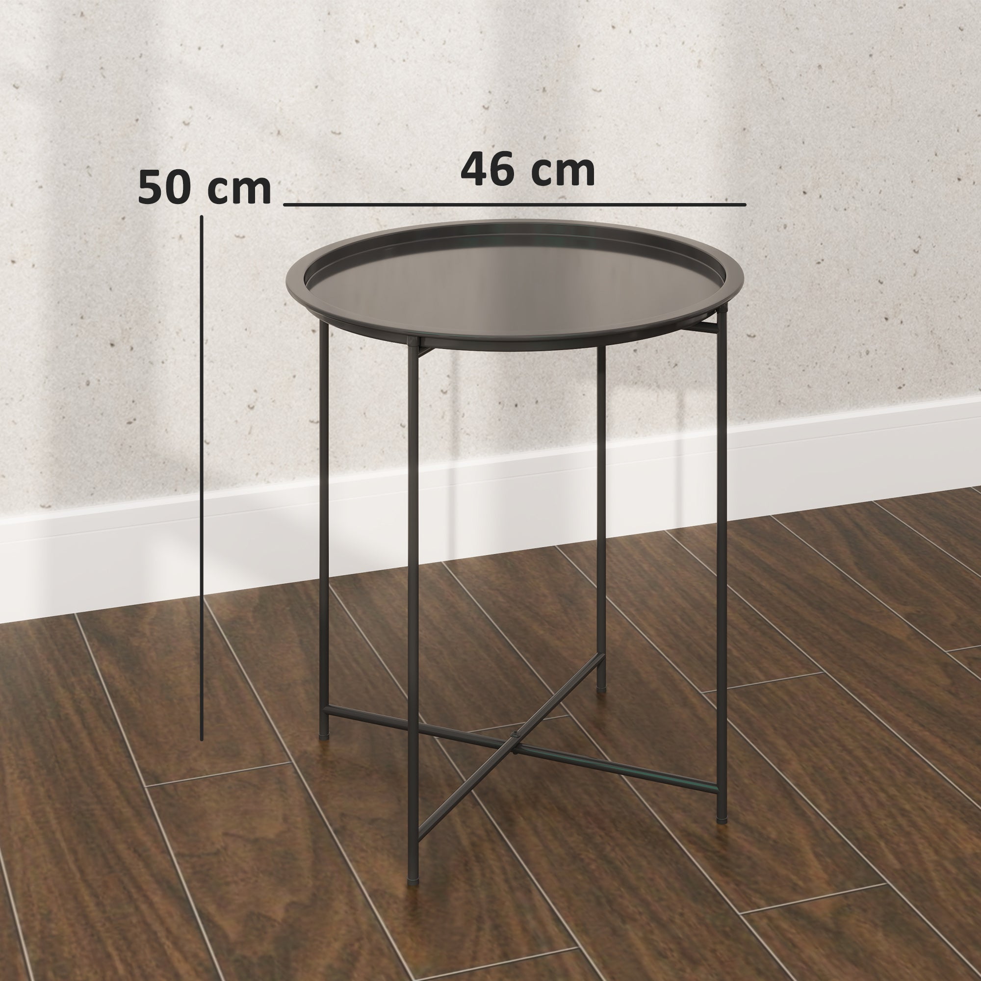 Mesa Auxiliar Redonda Ø46x50 cm - Cor Preto