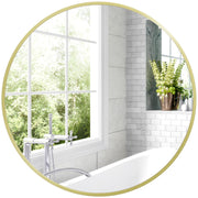 Espelho Redondo Ouro Ø70 cm para Casa de Banho e Ambientes Decorativos