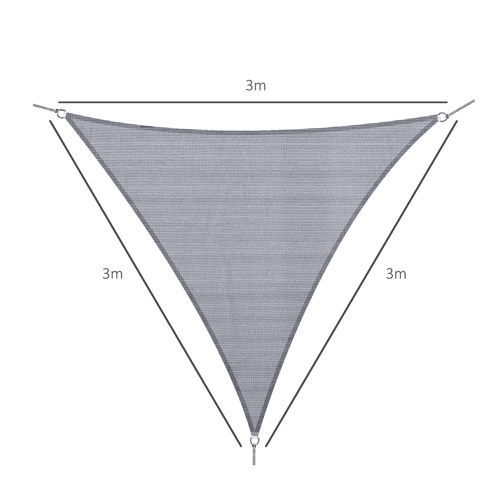 Vela de Sombra Triangular Cinzenta 300x300x300 cm
