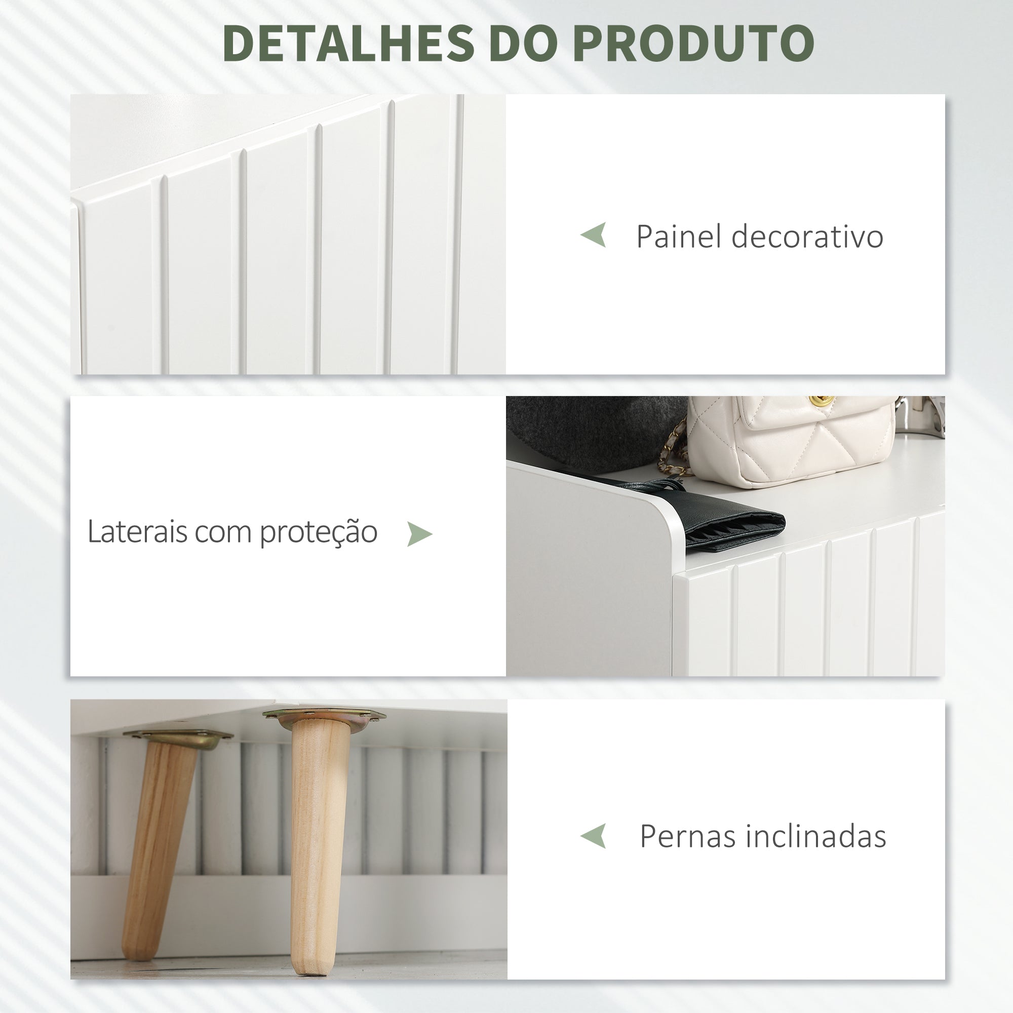 Sapateira com Prateleira Aberta e Prateleiras Ajustáveis 60x33x100cm Branco e Madeira