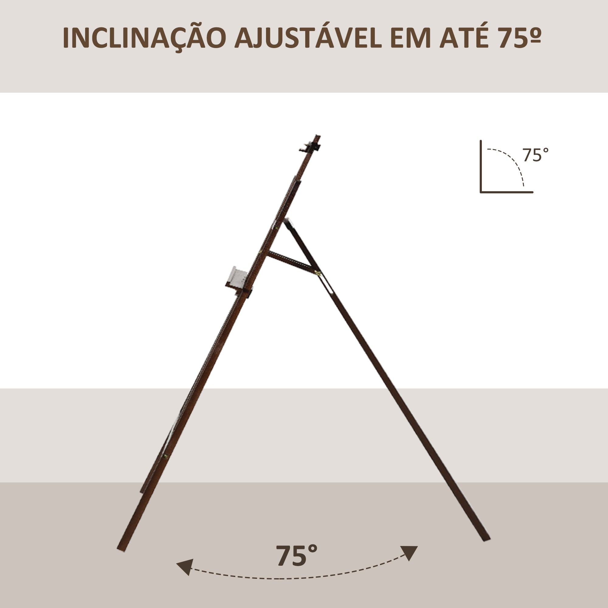 Cavalete de Pintura de Madeira Inclinável 90° Marrom Escuro 51.5x71.5x134.5cm