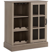 Aparador Moderno com Porta de Vidro 79x39x92cm - Marrom