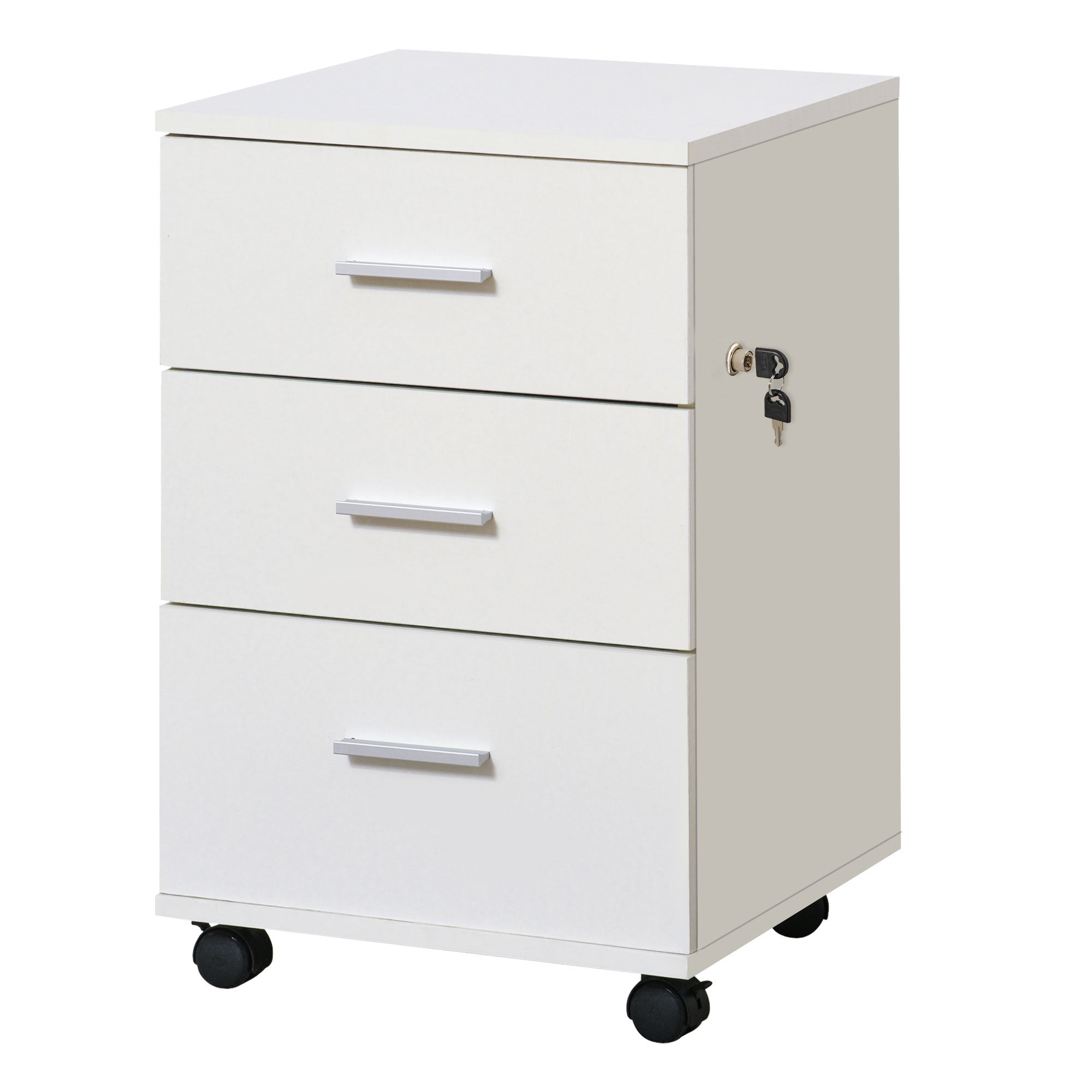 Bloco de Gavetas para Escritório 3 Gavetas 40x40x61,5 cm Branco