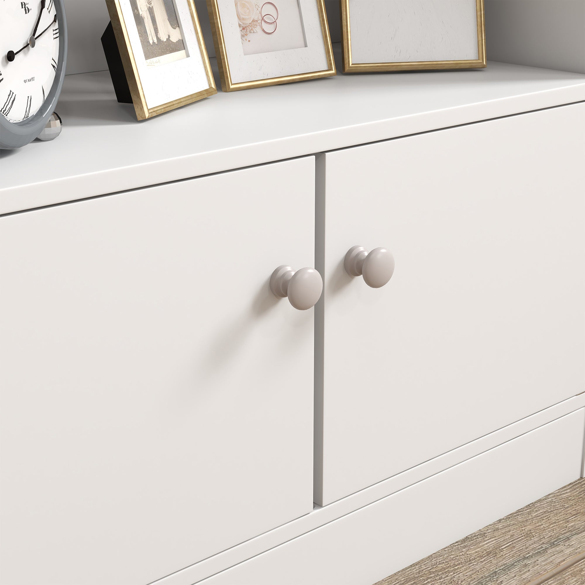 Estante Infantil com 3 Compartimentos e 2 Armários 60x29,5x100 cm - Branco