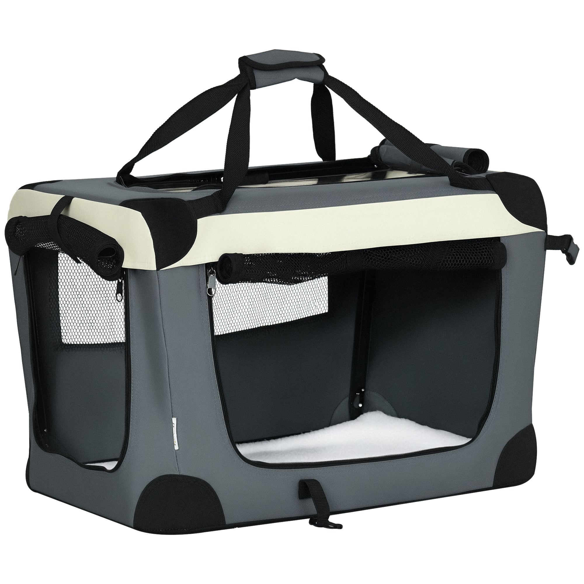 Transportadora para Cães e Gatos 60x41x41cm Cinzento