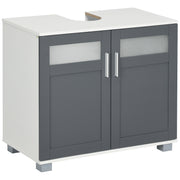 Móvel para Lavatório Casa de Banho 69x35x59 cm Branco e Cinza
