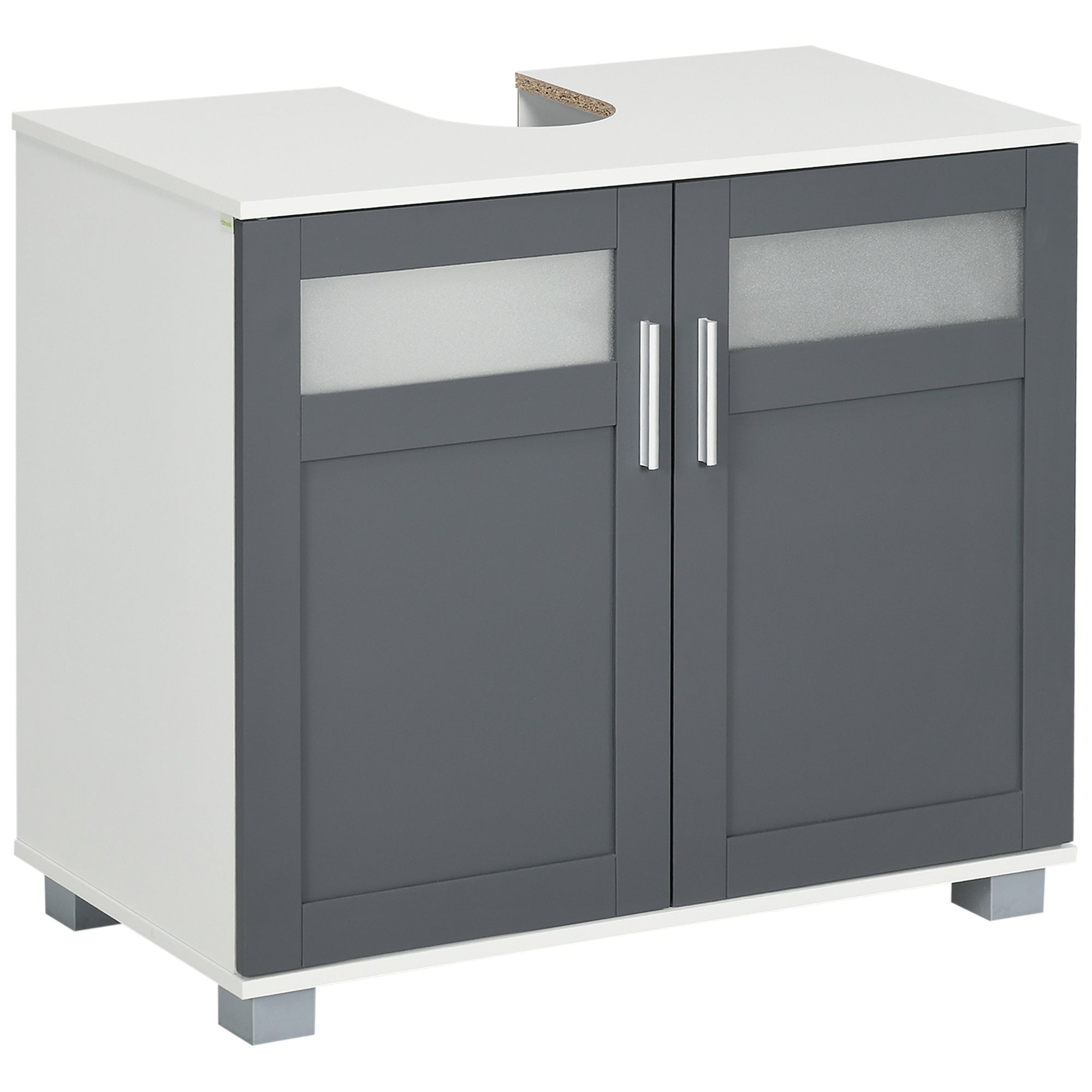 Móvel para Lavatório Casa de Banho 69x35x59 cm Branco e Cinza