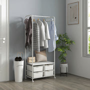 Charriot Moderno com Sapateiro e 4 Cestos para Armazenamento - 63x37x153 cm - Branco