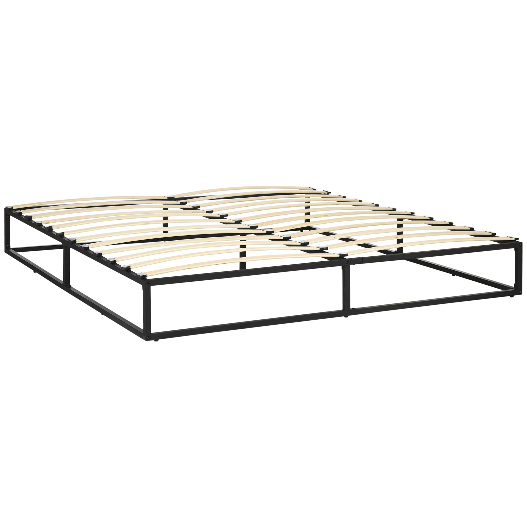 Estrutura de Cama de Aço Preto 180x200x25 cm