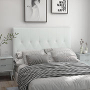 Cabeceira de Cama Estofada em Linho Branco 160x7x120cm