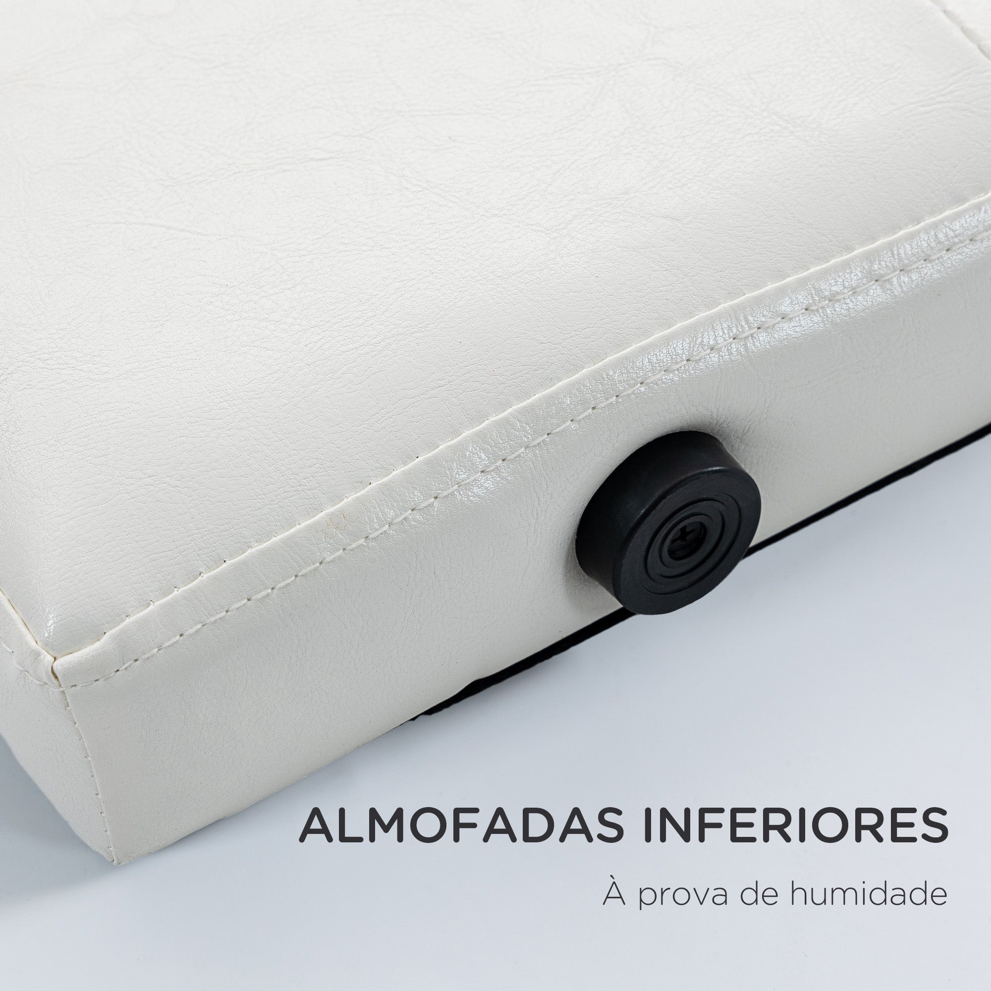 Cabeceira de Cama Estofada em Linho Branco 160x7x120cm