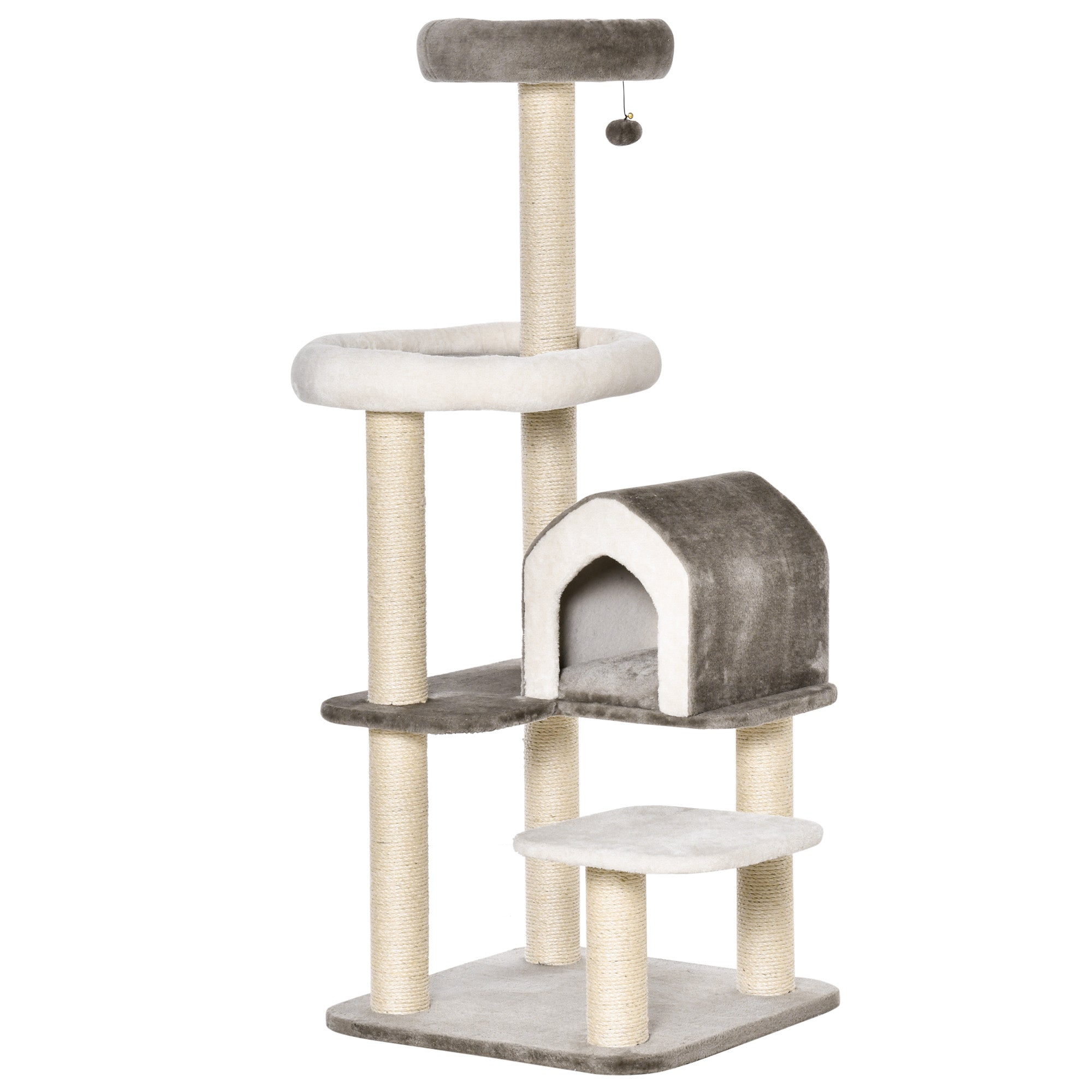 Torre Arranhador para Gatos 60x60x149 cm Marrom e Bege