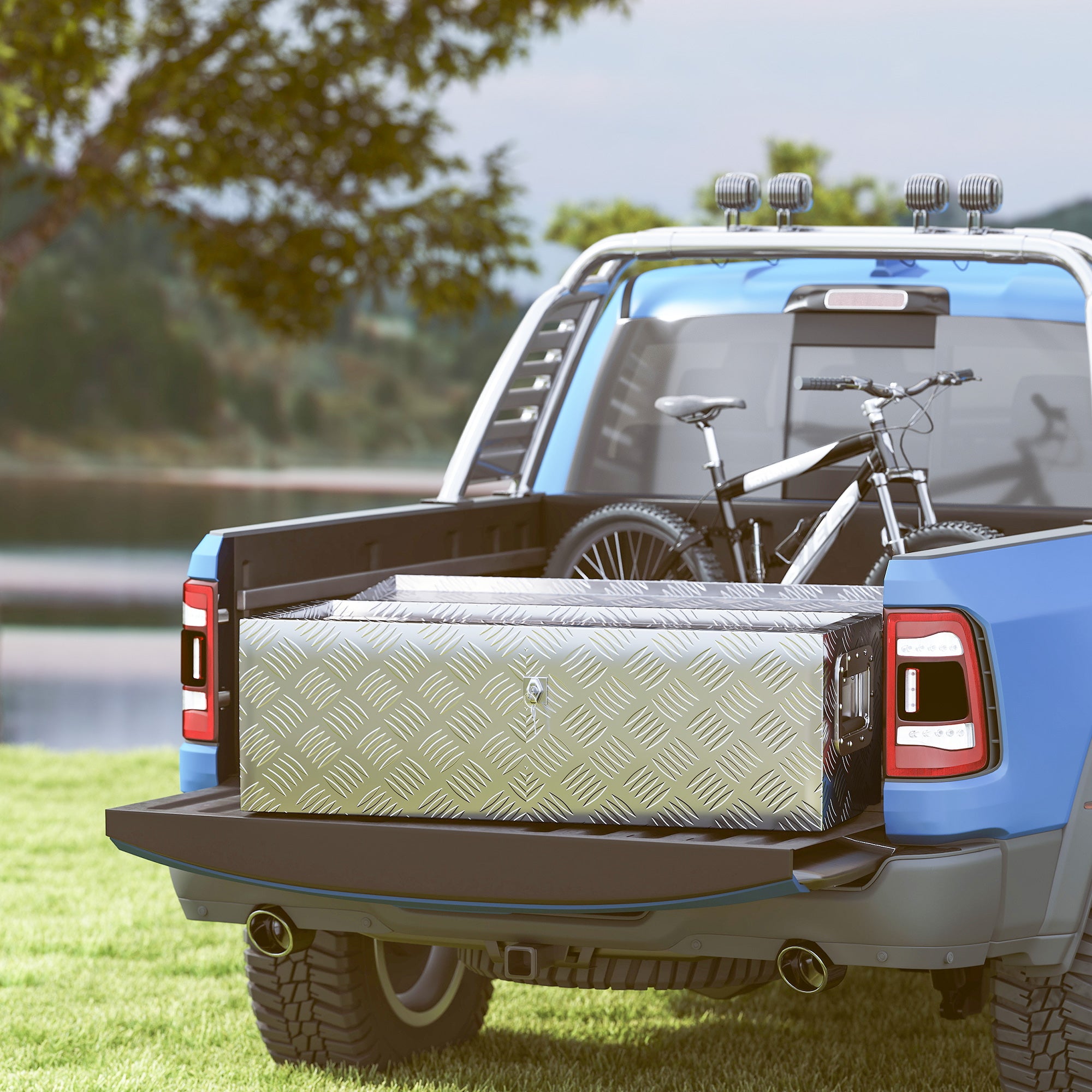 Caixa de Ferramentas em Alumínio Prateado – 76x33x25 cm