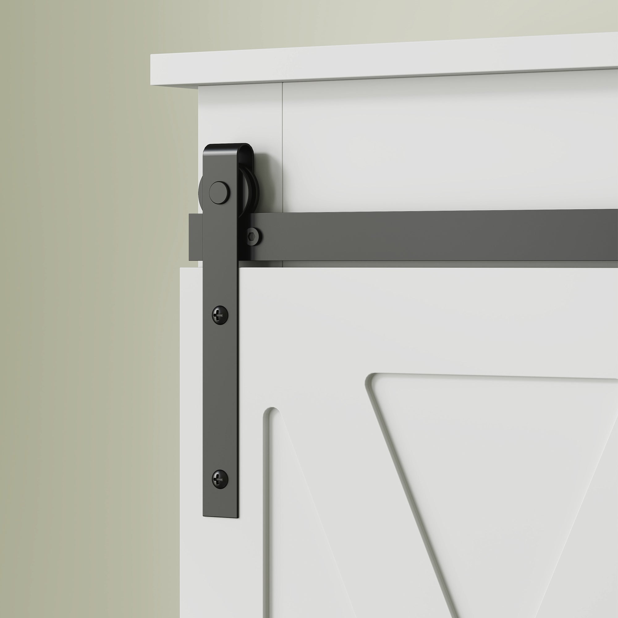 Móvel sobre Sanita com Porta de Correr Estilo Celeiro 67x25x172 cm - Branco