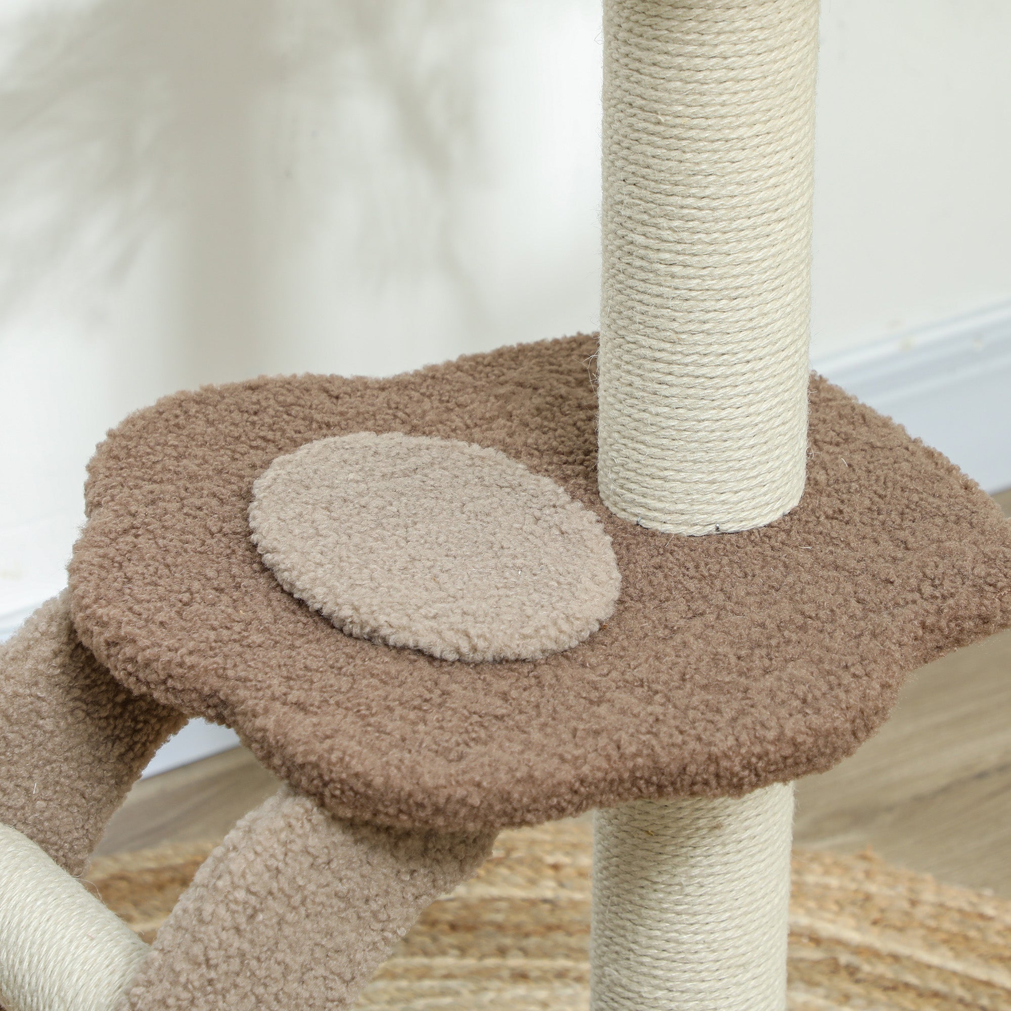 Arranhador para Gatos Altura 88 cm - Marrom Claro e Bege