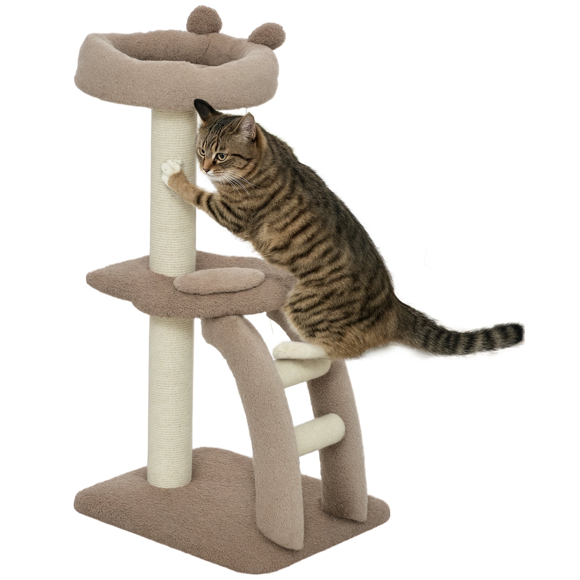 Arranhador para Gatos Altura 88 cm - Marrom Claro e Bege