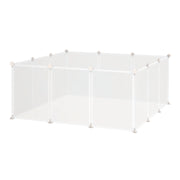 Recinto Modular de Metal para Pequenos Animais 105x105x45 cm - Branco