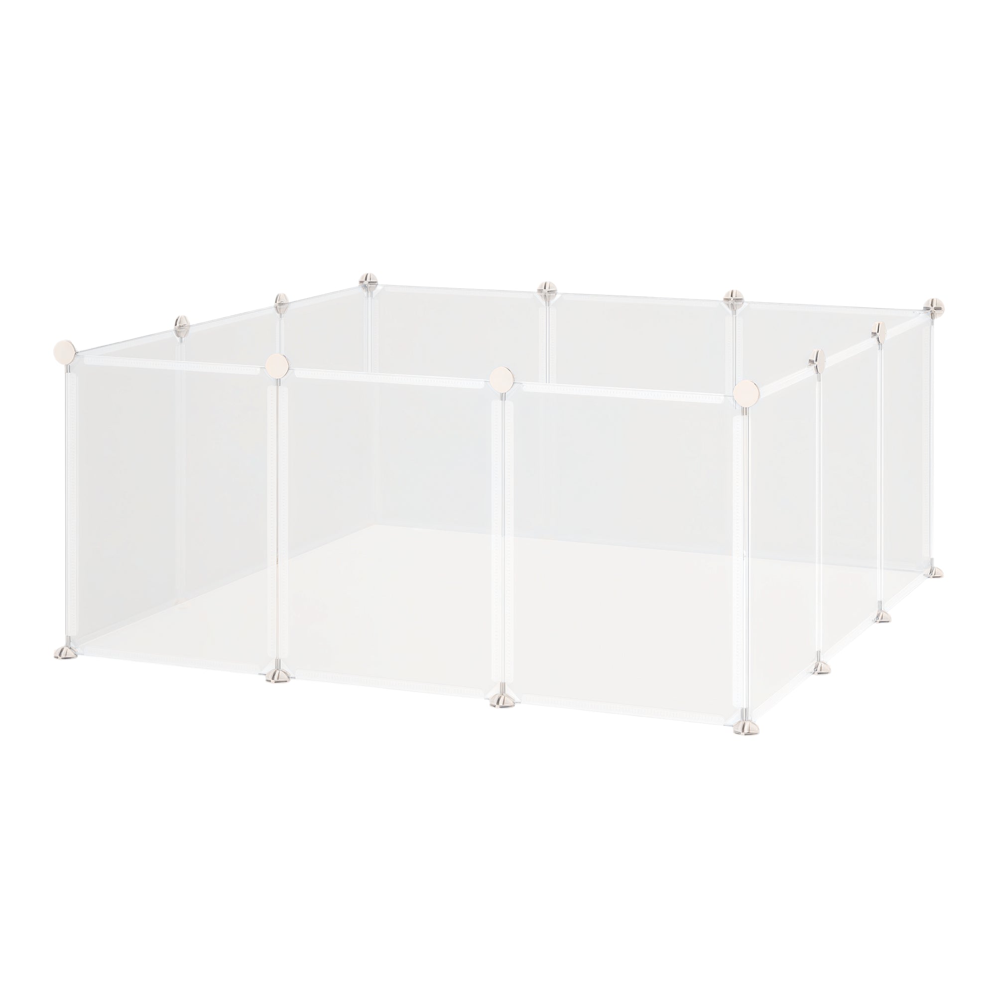 Recinto Modular de Metal para Pequenos Animais 105x105x45 cm - Branco