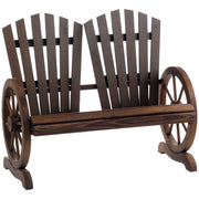 Banco de Jardim 2 Lugares Madeira 108x66x95 cm Marrom Rústico