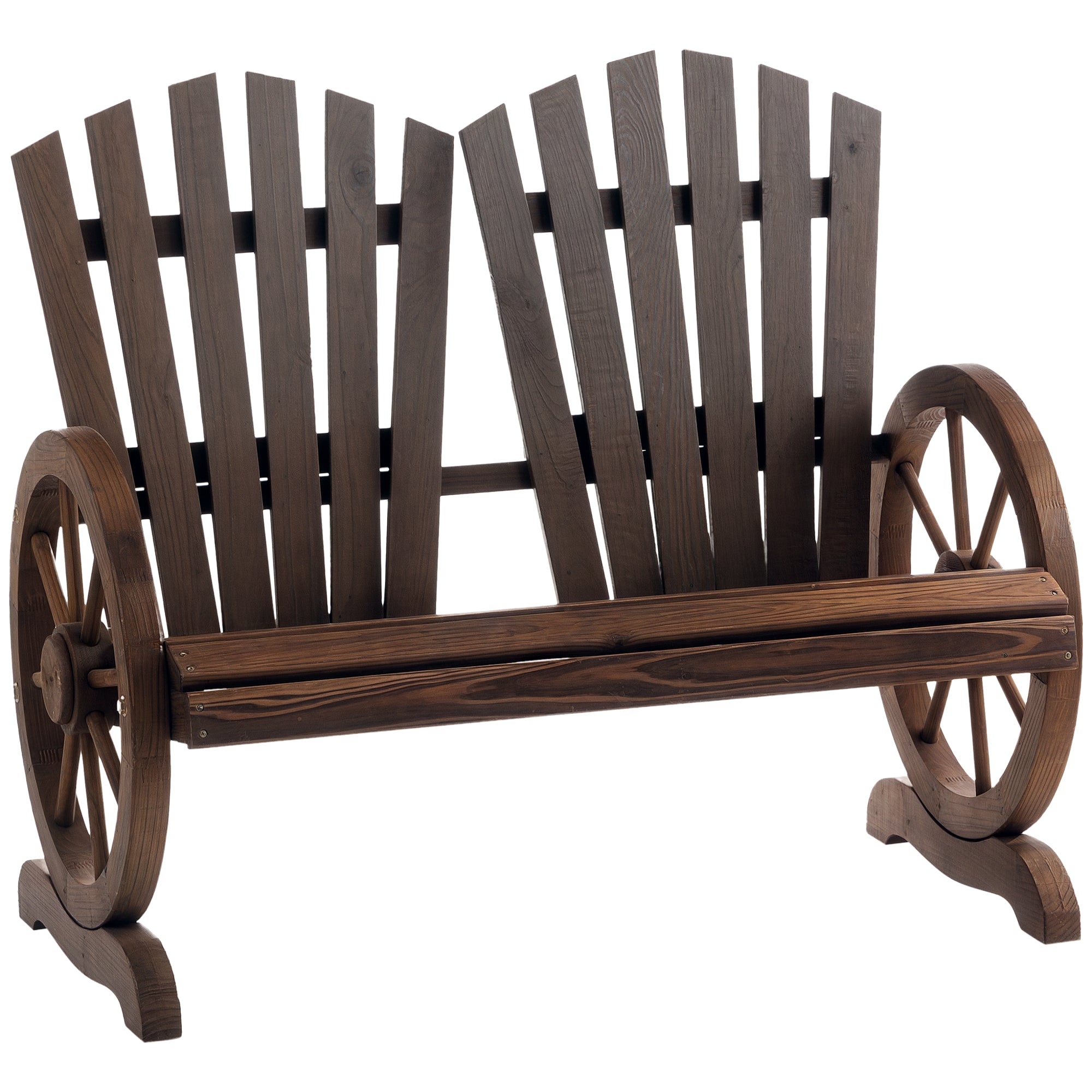 Banco de Jardim 2 Lugares Madeira 108x66x95 cm Marrom Rústico