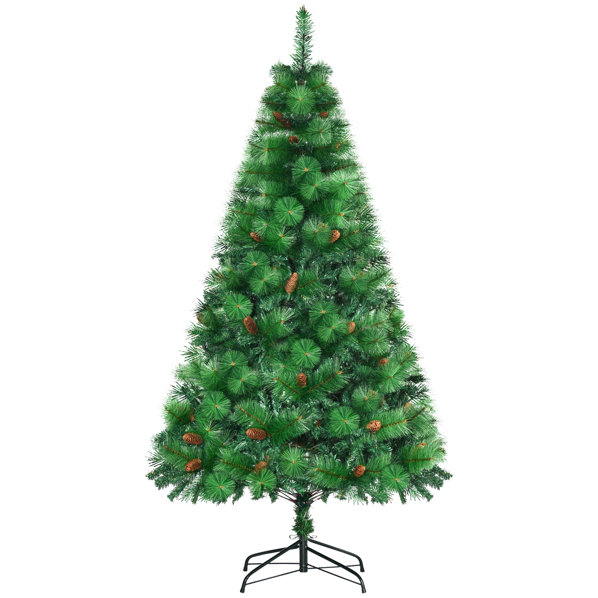 Árvore de Natal Artificial 180cm Verde com 782 Ramos e 56 Pinhas
