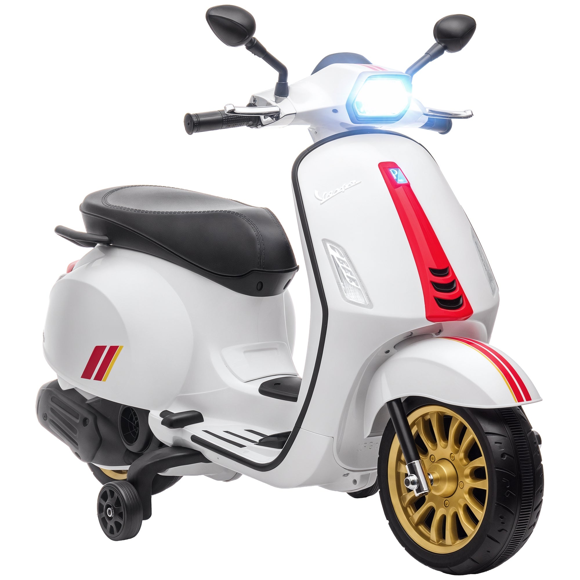 Moto Elétrica para Crianças 3-6 Anos Branca 107x47x73 cm