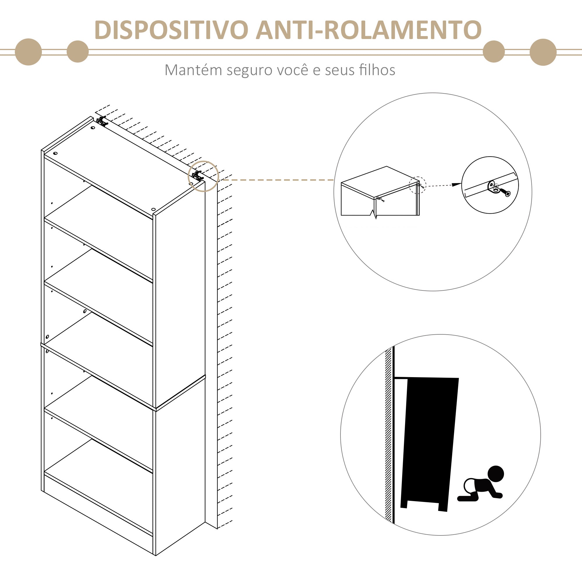 Estante para Livros 5 Níveis Cor de Madeira Natural 63x29,5x176 cm